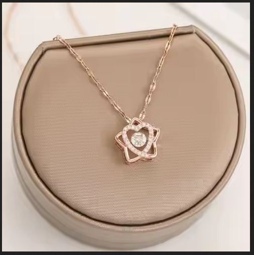 ROSE GOLD PLATED AD HEART OUTSIDE STAR
