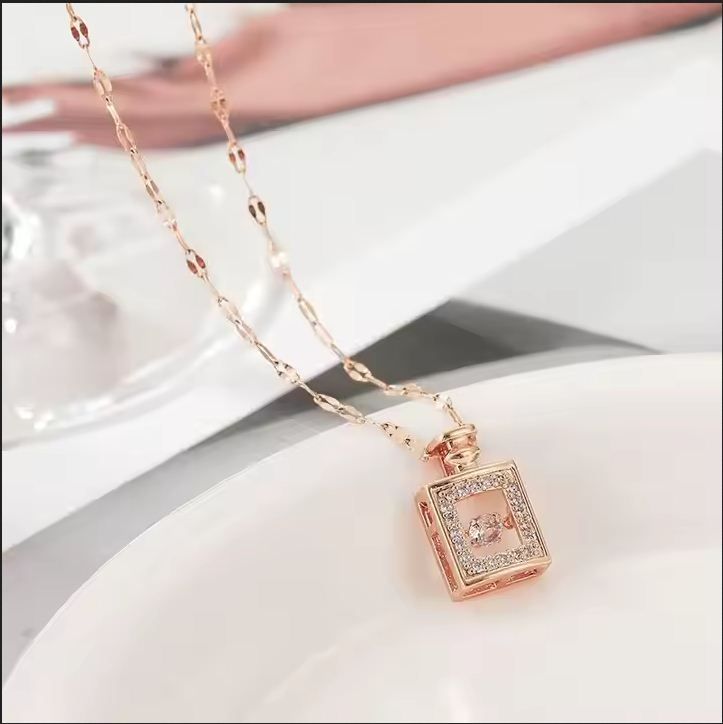 PERFUME BOTTLE CLAVICLE CHAIN NECKLESS