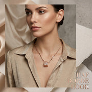 HOLLOW SQUARE SHAPE ROSE GOLD CHAIN PENDAL FOR WOMEN AND GIRLS