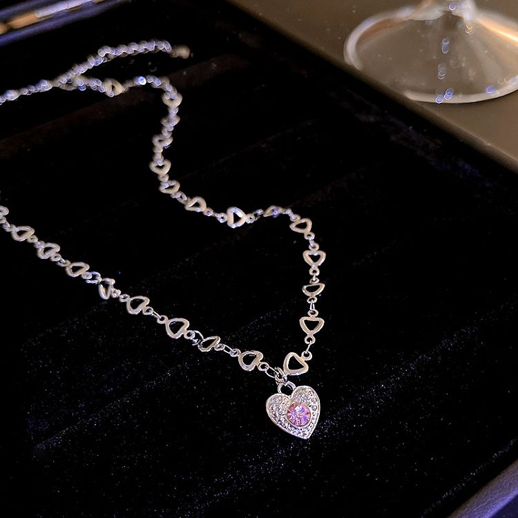 ZIRCON SILVER PLATED ALLOY NECKLESS