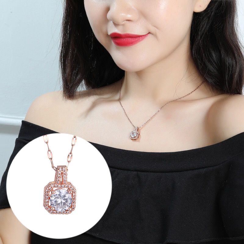 ZIRCONIA NECKLESS ROSE GOLD STAINLESS STEEL