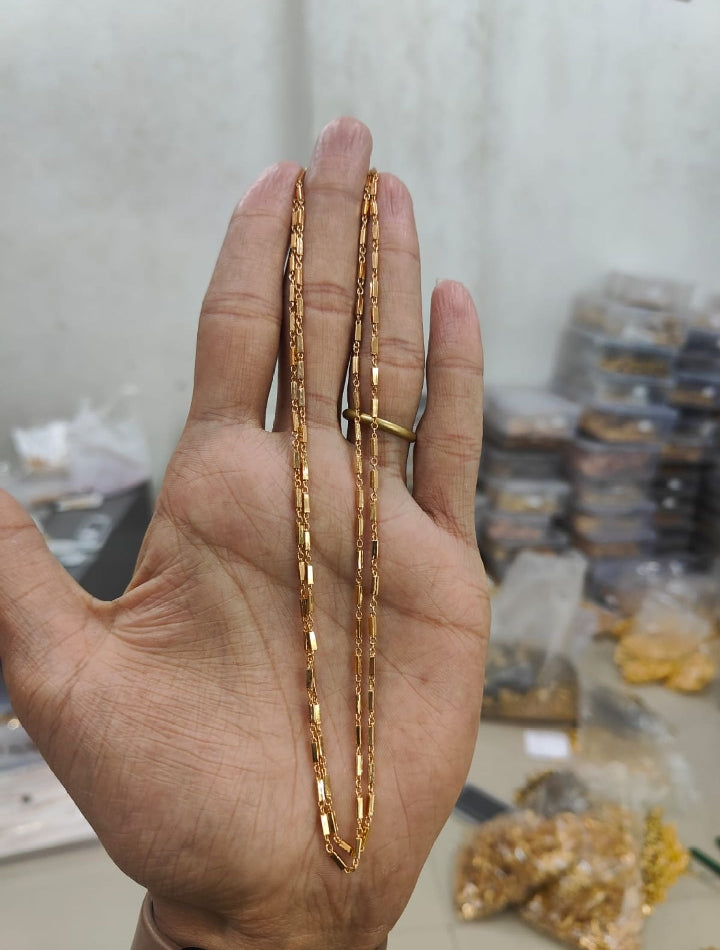 2 LINE FANCY DIRECT GOLD CHAIN