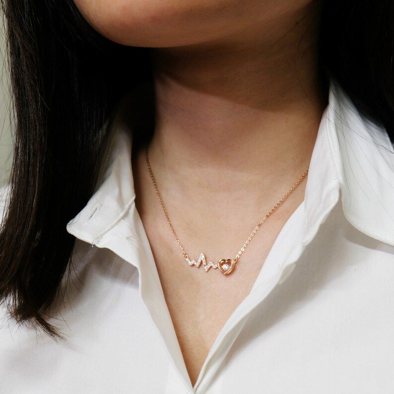 FASHION HEARTBEAT WITH HEART ROSE GOLD PENDAL
