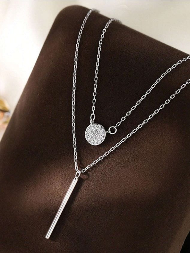 BOLO LAYERED CHOKER WITH SEQUIN CHAIN BAR PENDAL FOR WOMEN GIRLA