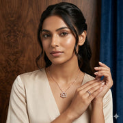 DANING DIAMOND STAR WITH ROSE GOLD CHAIN PENDAL