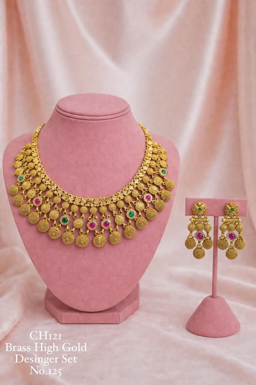 BRASS HIGH GOLD TASK JAJAR SET