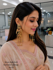 BRASS HIGH GOLD KASHMIRI EARRINGS