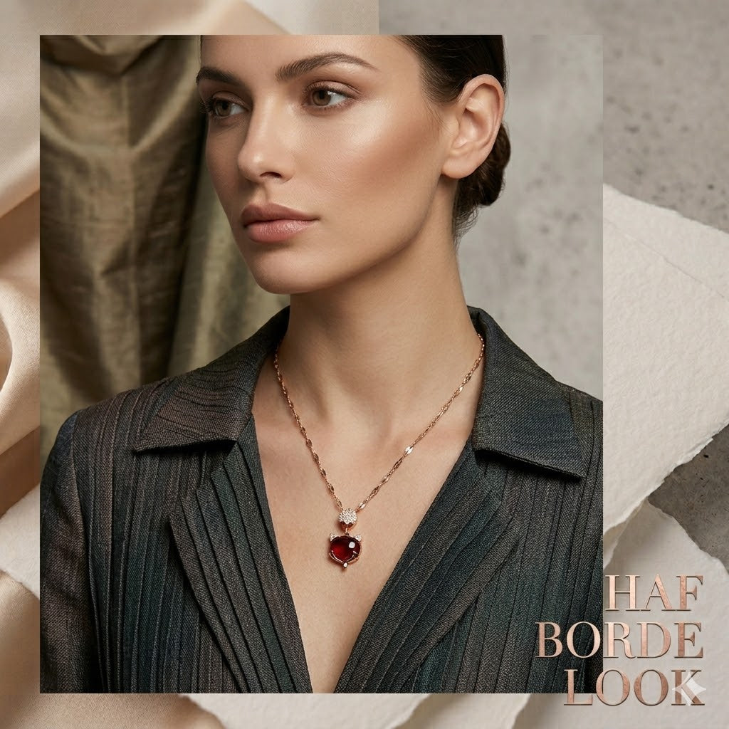 RED DIAMOND STAINLESS STEEL CHAIN NECKLESS