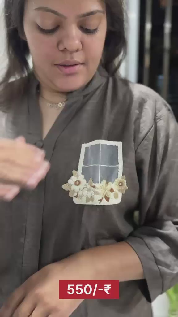 Load video: PREMIUM  EMBROIDERY TOP
